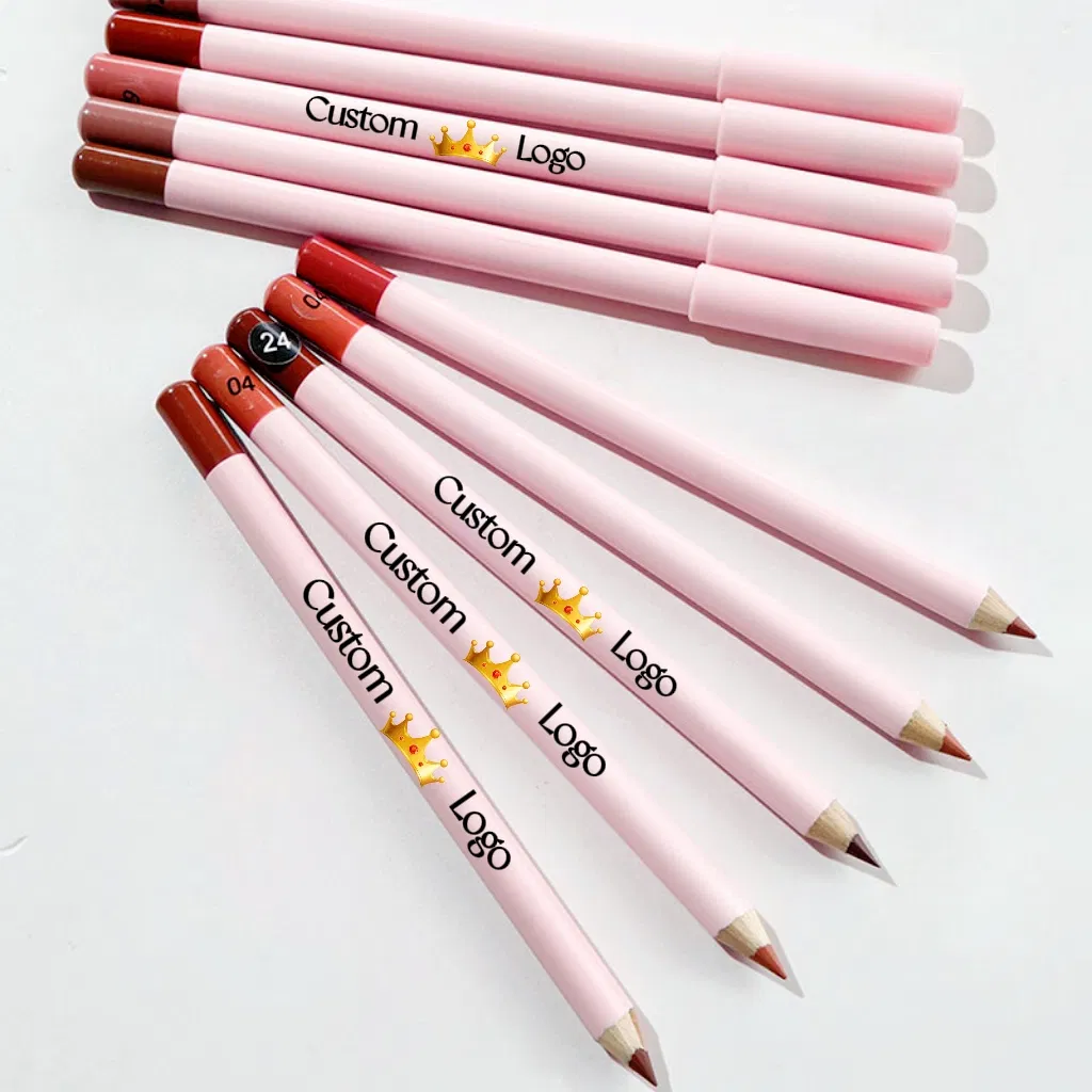 Wholesale Long Lasting Pink Lipliner Cute Keychain Waterproof Private Label Vegan High Pigment Lip Liner Pencil