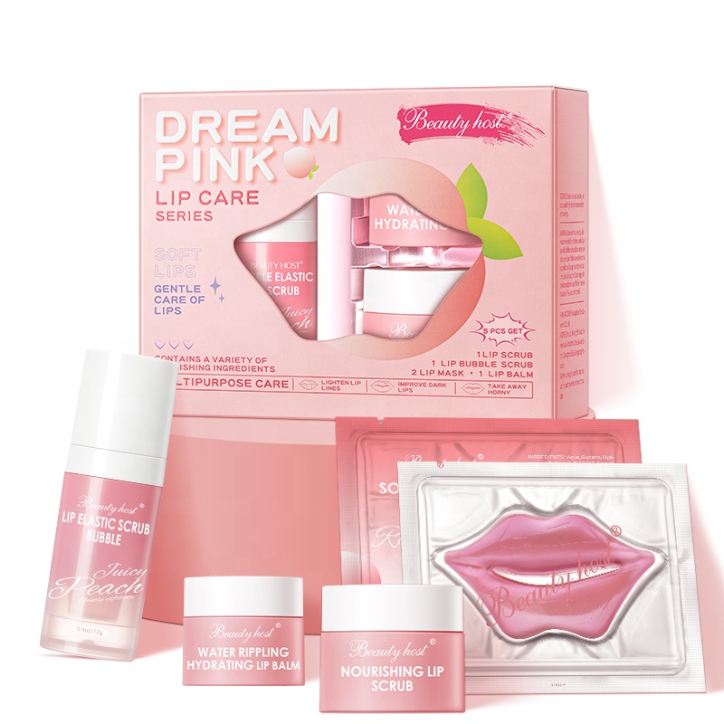 Hot Selling Natural Travel Lip Skin Care Set Lip Scrub Exfoliating Peeling Hydrating Moisturizing Lip Mask Balm Stick