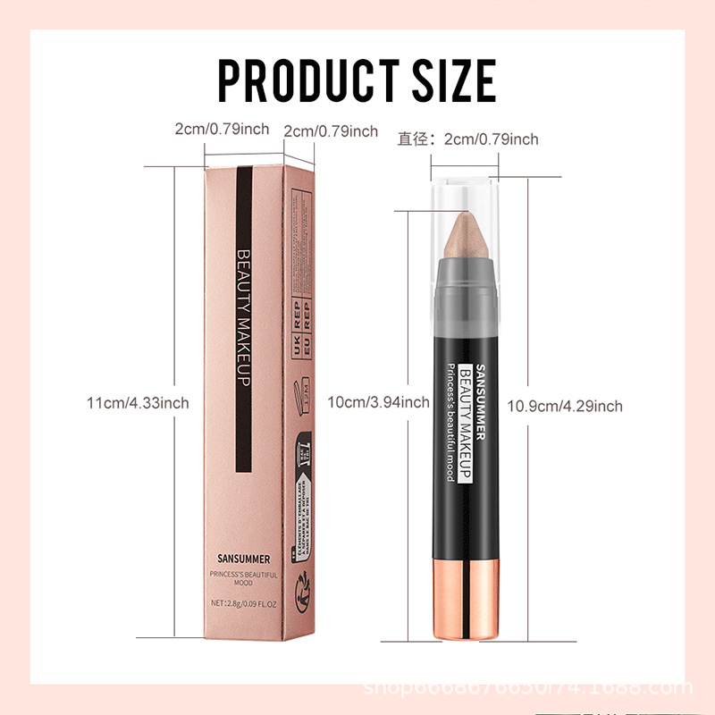 7-Color Waterproof Cream Eyeshadow Stick - Longwear Matte &amp; Shimmer Neutral Browns