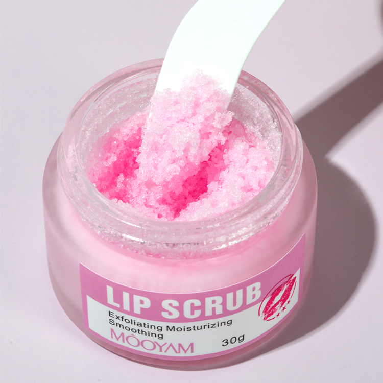 Lip Scrub Vendor Gentle Exfoliating Strawberry Flavors Sugar Moisturizing Nourishing Pink Lip Scrub for Dark Lips