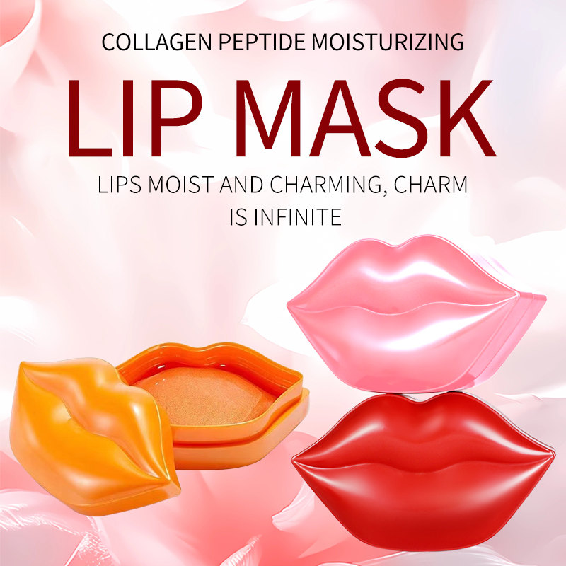 Customized Moisturizing Whitening Exfoliating Dead Skin Remove Repairing Sheet Crystal Pink Collagen Night Sleeping Lip Mask