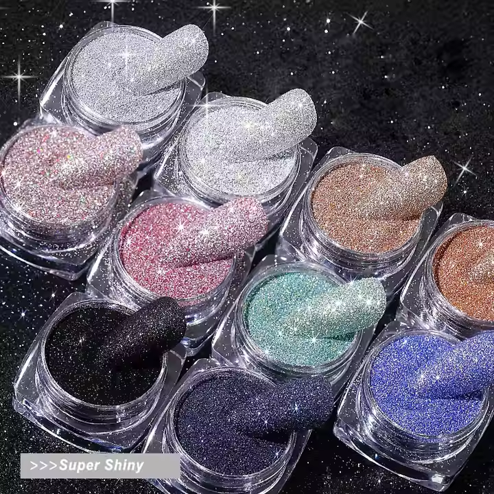 Cosmetic Diamond Metallic Pigments Glitter Eyeshadow Loose Powder Shimmer Pearl for Christmas Decorations