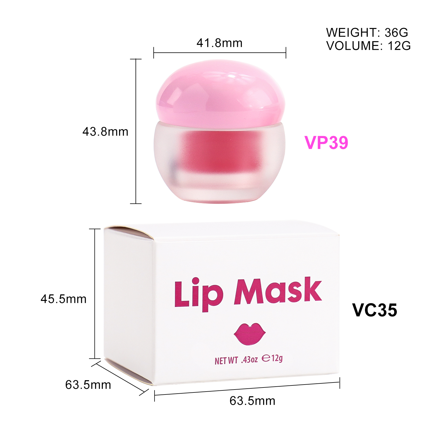 Custom Natural Vegan Hydration Lip Mask Plump Moisturizing Lip Balm Candy and Fruit Flavor Lip Care Mask Overnight