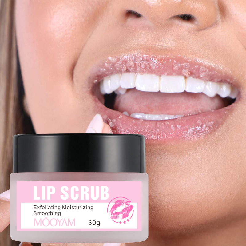 Lip Scrub Vendor Gentle Exfoliating Strawberry Flavors Sugar Moisturizing Nourishing Pink Lip Scrub for Dark Lips