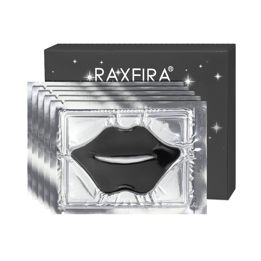 Wholesale Collagen Silicone-Free Black Sheet Lip Mask Moisturizer Anti-Wrinkle Lips Care 5 Pairs