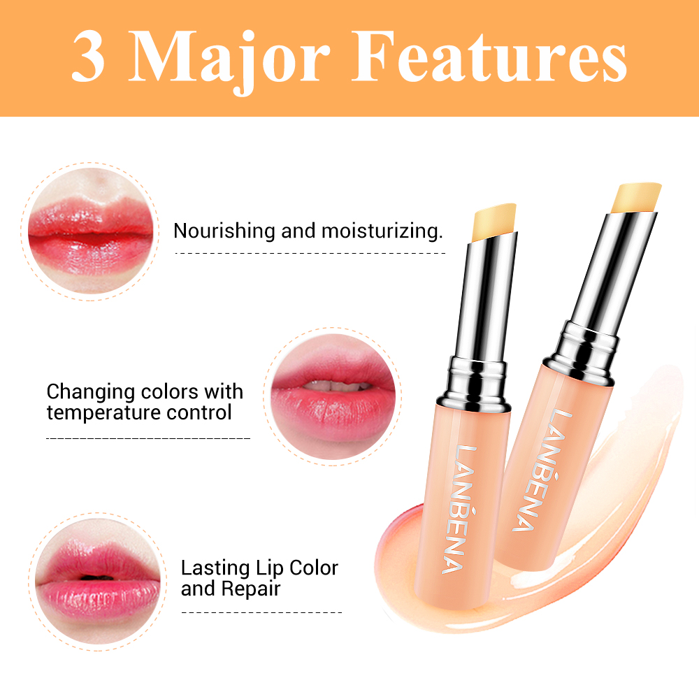 LANBENA Custom Healing Lip Balm Discolor Lipstick Lip Primer Reduce Lip Fine Lines