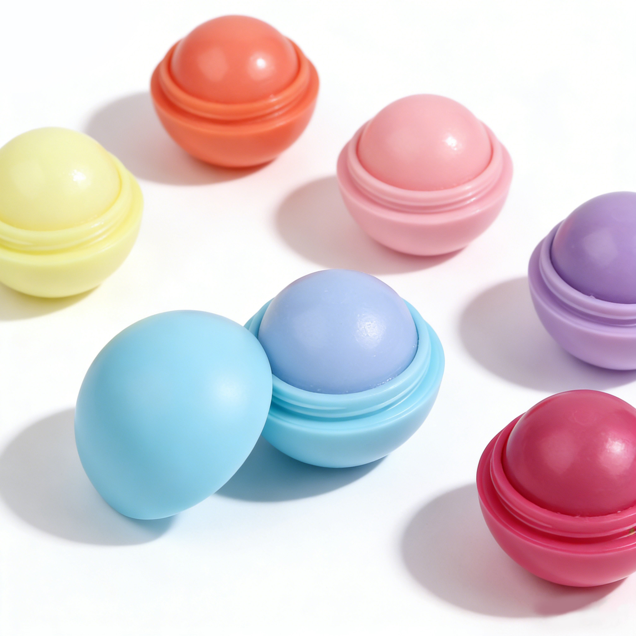 Custom Logo Multi Color Round Lip Balm Natural Lip Moisturizer Long Lasting Moisturizing Treatment Lip Balm