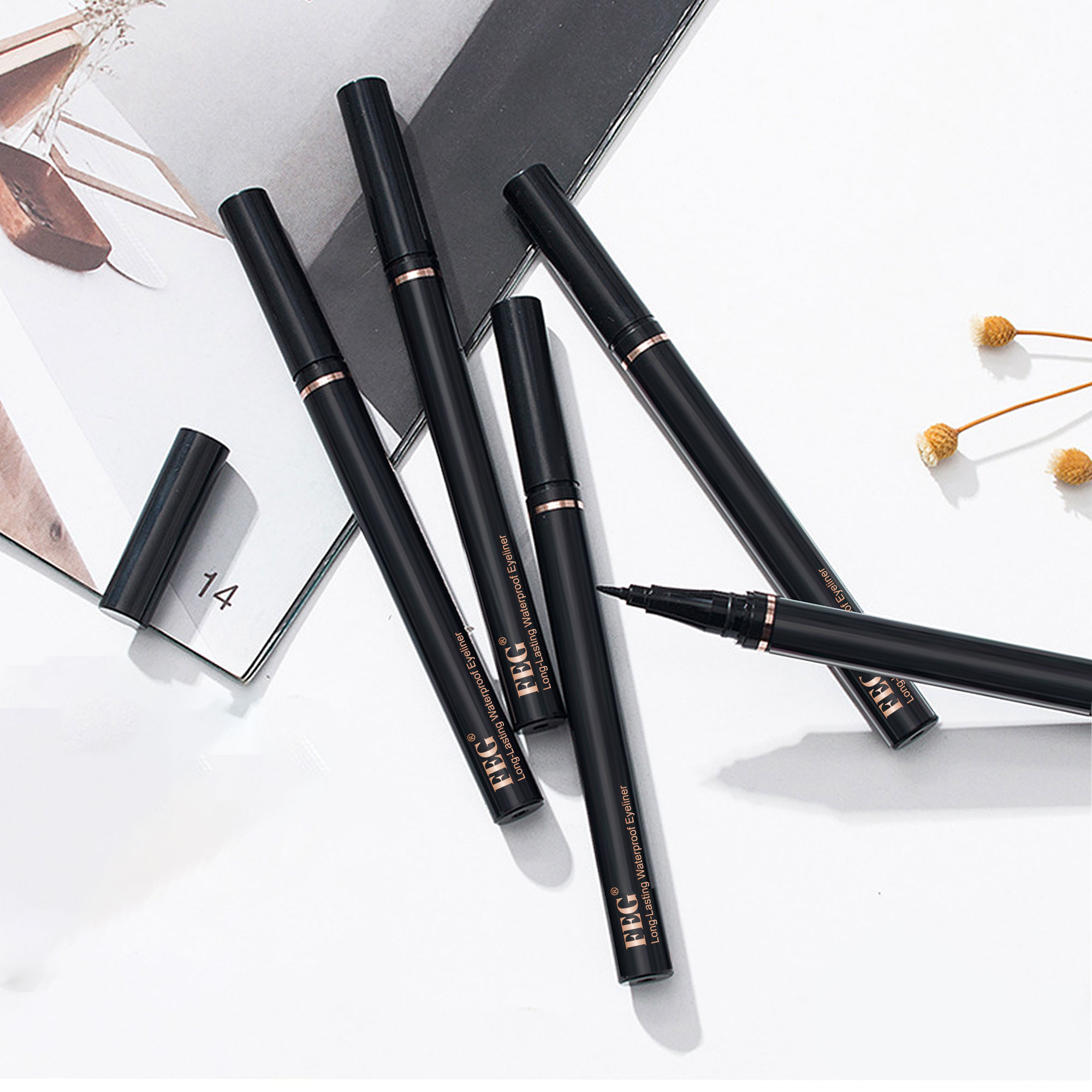 Private Label Monochrome Multichrome Chameleon Eyeliner Multi Holographic Gold Hologram Glitter Chrome Eyeliner