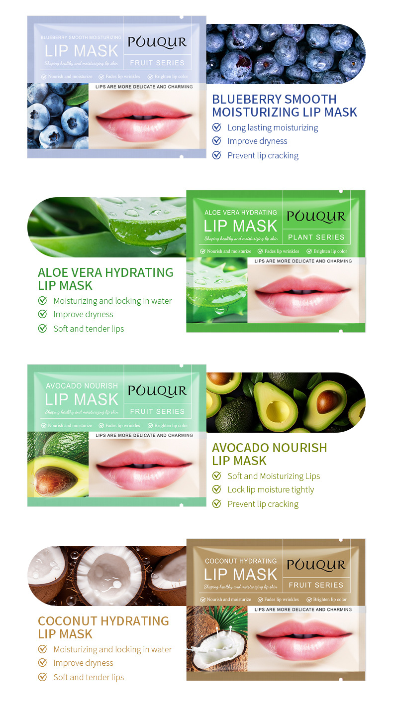 Wholesale Hydrating Collagen Lip Moisturizing Sheet Pouqur Light Lines Crystal Material Lip Mask Patch