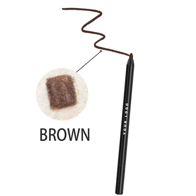 No Logo Waterproof Eye Liner Pencil Gel Eyeliner High-Quality Brown Custom Gel Matte Eyeliner with a Sharpener for Dark Lips