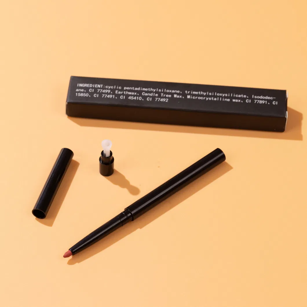 Long Lasting Dark Brown Lipliner Pencil Private Label Waterproof Vegan Cruelty Free Creamy Lip Liner