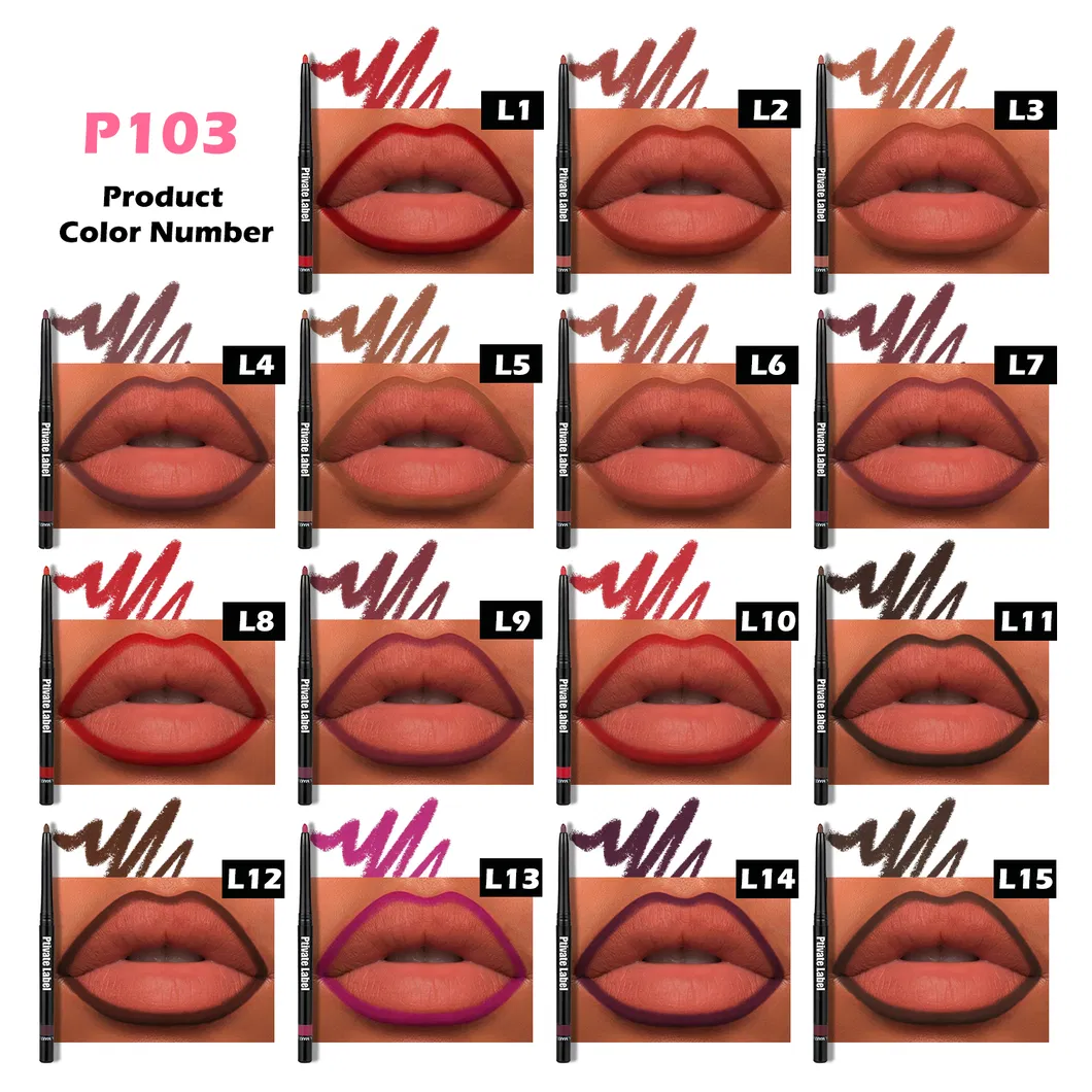 Matte Waterproof Lip Liner Pencil Private Label Custom Logo Vegan Cream Lipliner