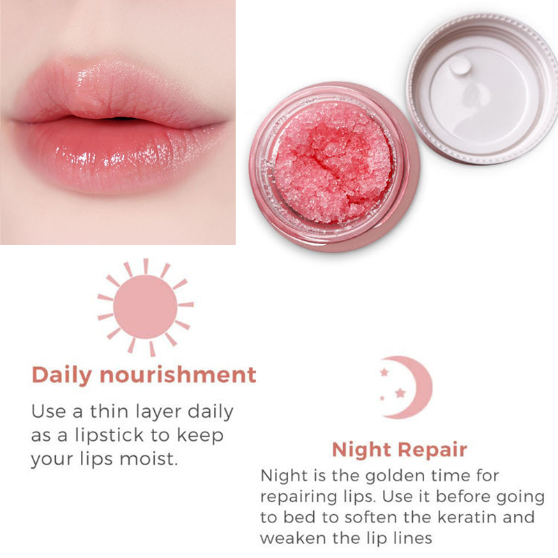 Vegan Organic 2-in-1 Fruit Sugar Lip Scrub Moisturizing Lip Balm Exfoliating Nourishing Anti-aging Custom Logo OEM Private Label