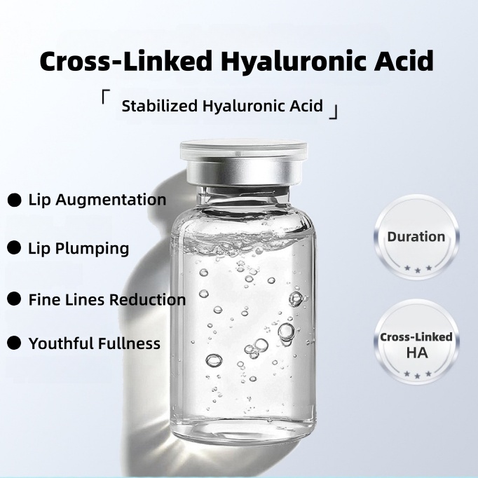 Private Label Pure Cross-linked Hyaluronic Acid Ha Serum Ampoules For Lips Augmentation Plumper And Anti Wrinkles Remover Care