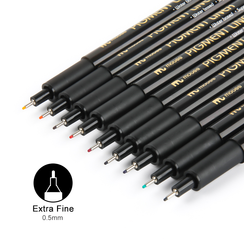 MOBEE 9colors P-621A9EF05 Multicolor Fine Liner Pen OEM ODM Available Water-based Pigment Liner Sketch School Fineliner Pen