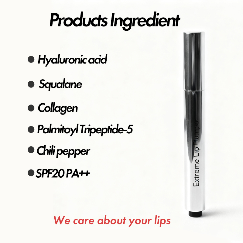 High Quality Natural Vegan Lip Volumizer Pen Long-Lasting Hyaluronic Acid Lip Plumper Gloss Moisturizer Lightening Features