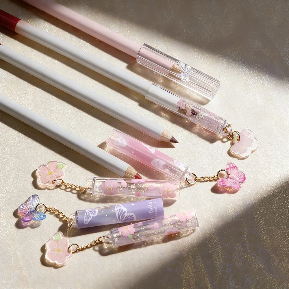 Wholesale Long Lasting Pink Lipliner Cute Keychain Waterproof Private Label Vegan High Pigment Lip Liner Pencil
