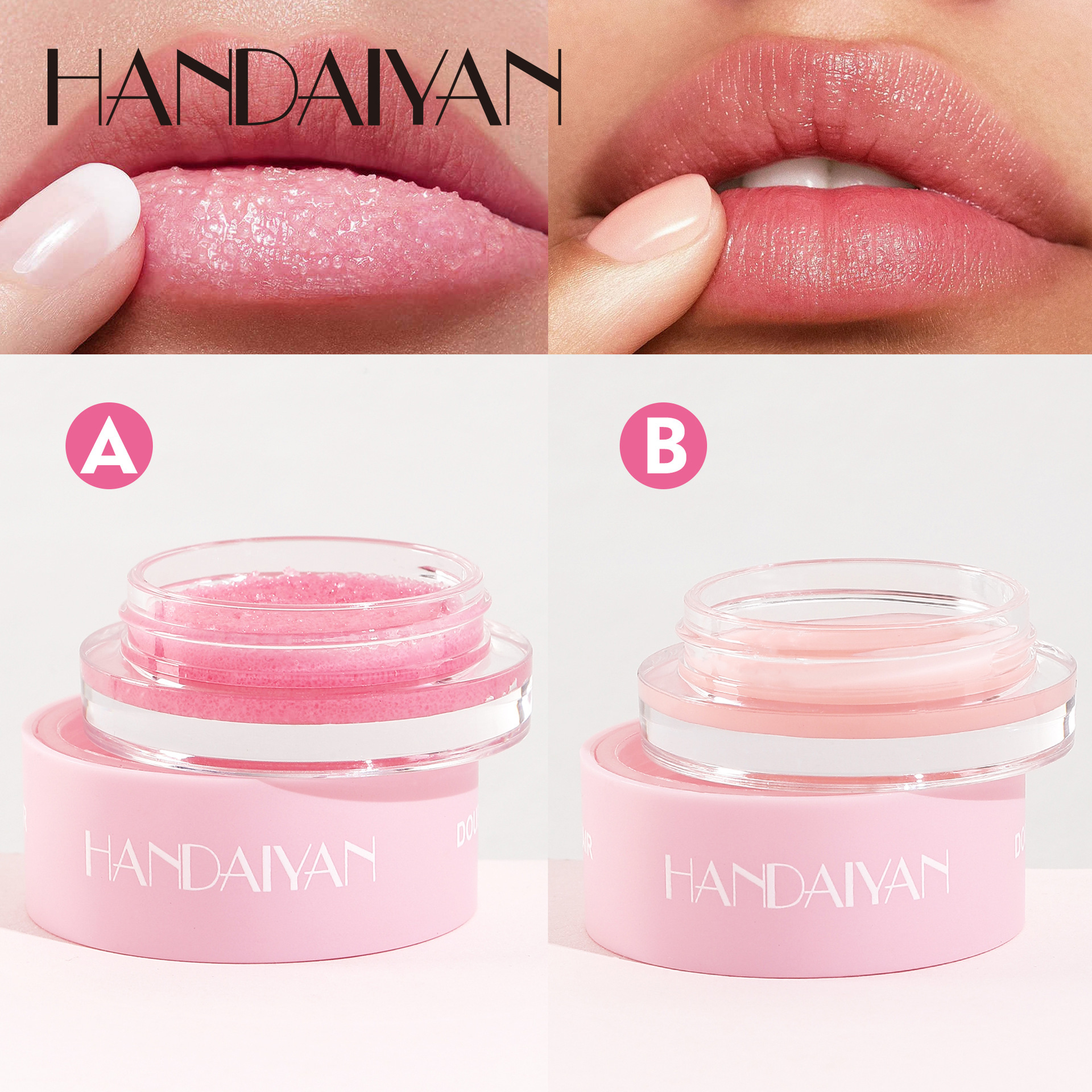OEM Factory Custom Logo Vegan Fruit Strawberry Lip Exfoliator Waterproof Gel Mineral Lip Scrub Set