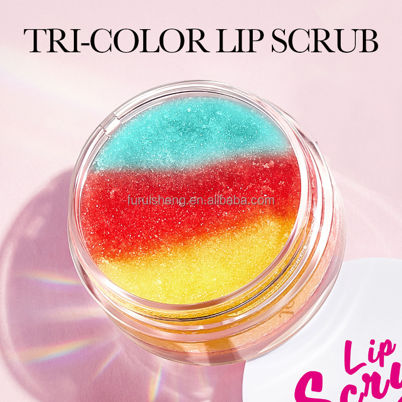 Private Label Lip Scrub Beauty Makeup Korean Tri-Color Moisturizing Lip Scrubs Exfoliating Lip Care Product