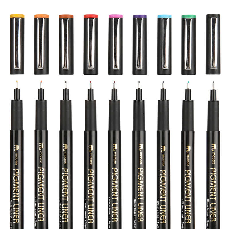 MOBEE 9colors P-621A9EF05 Multicolor Fine Liner Pen OEM ODM Available Water-based Pigment Liner Sketch School Fineliner Pen