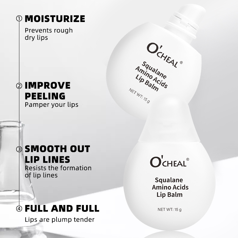O'CHEAL Volumizing Gloss Fade Fine Lines Deep Moisturizing Dry Lips Makeup Primer Essence Lip Balm Squalane Amino Acid Lip Balm
