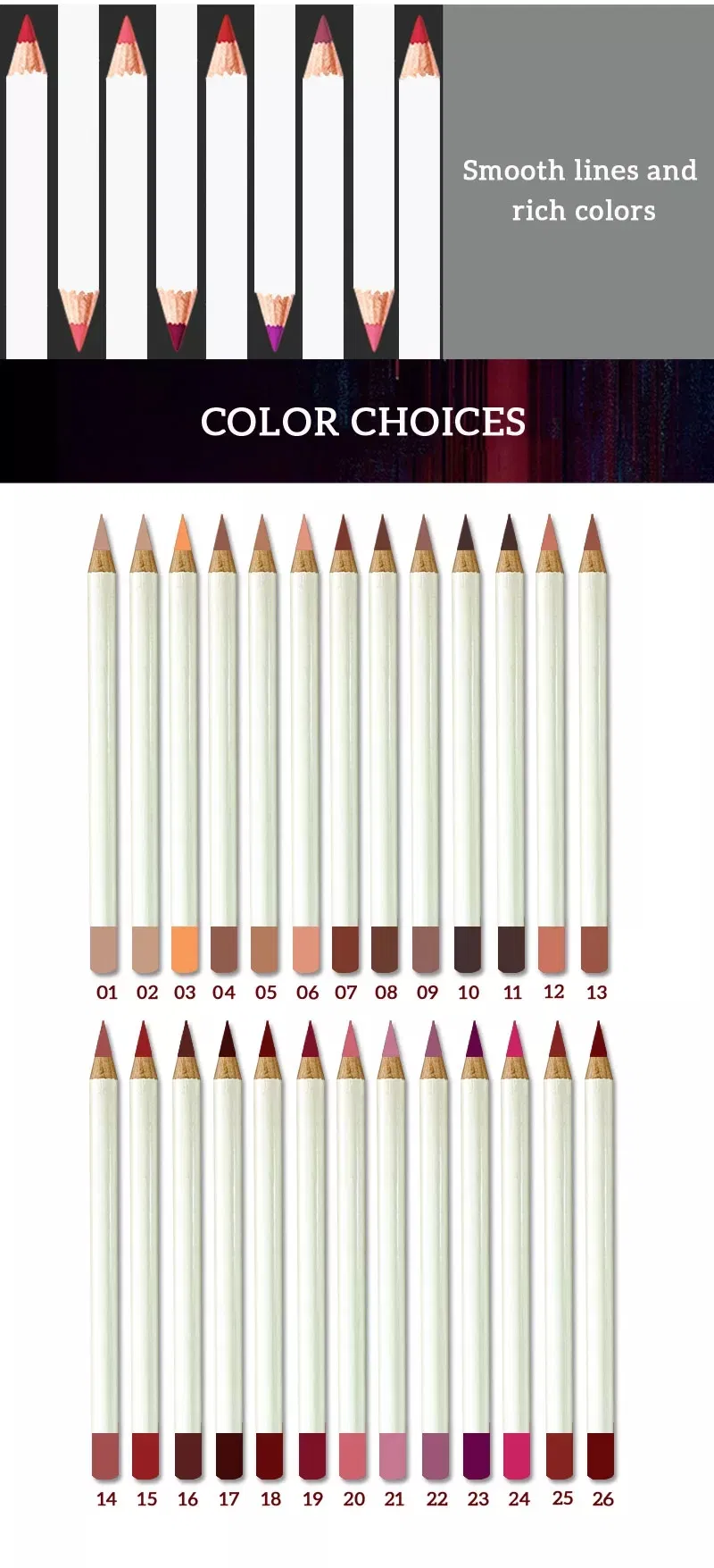 Vegan Lip Liner Swatches