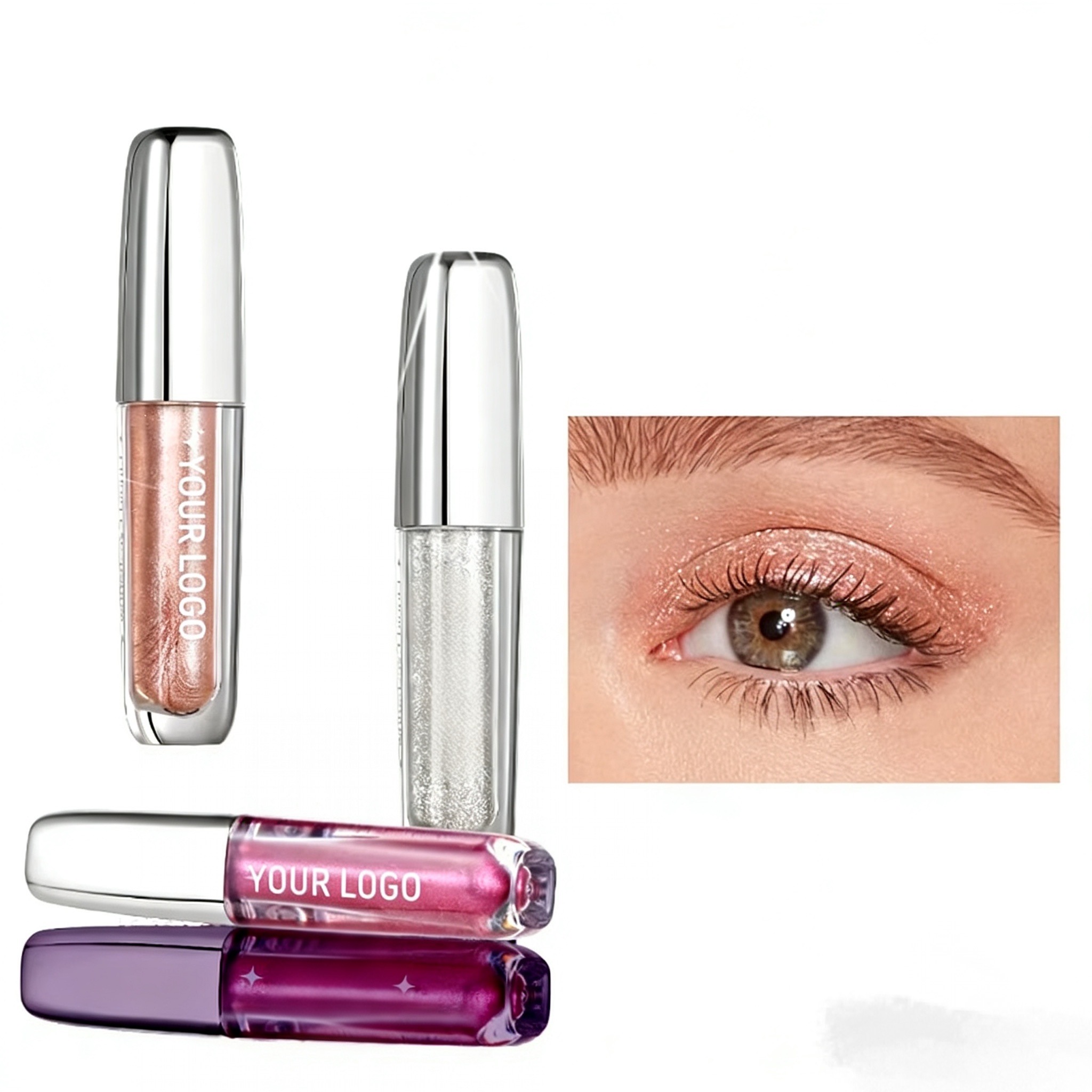 6-Color Mineral Liquid Eyeshadow Palette, Glitter Finish, Smooth Formula, Custom Logo Available, for All Skin Tones