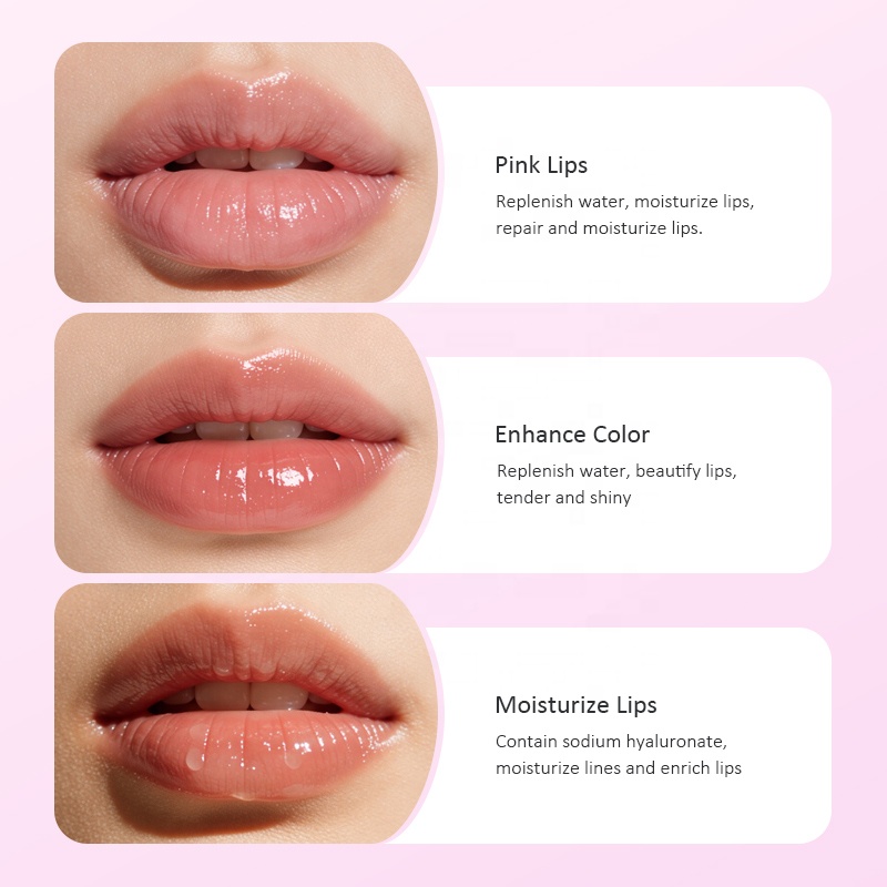 Hot Sales Wrinkle Moisturizer Lips Care Gel Hyaluronic Acid Pink Crystal Lip Mask Sleeping Care Collagen Lip Mask