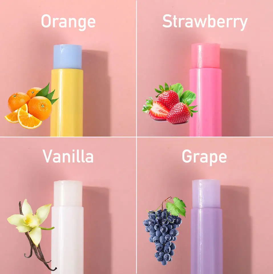 2023 Popular Organic Natural Vegan Lip Primer Colored Fruit Flavor Private Label Tinted Lip Balms