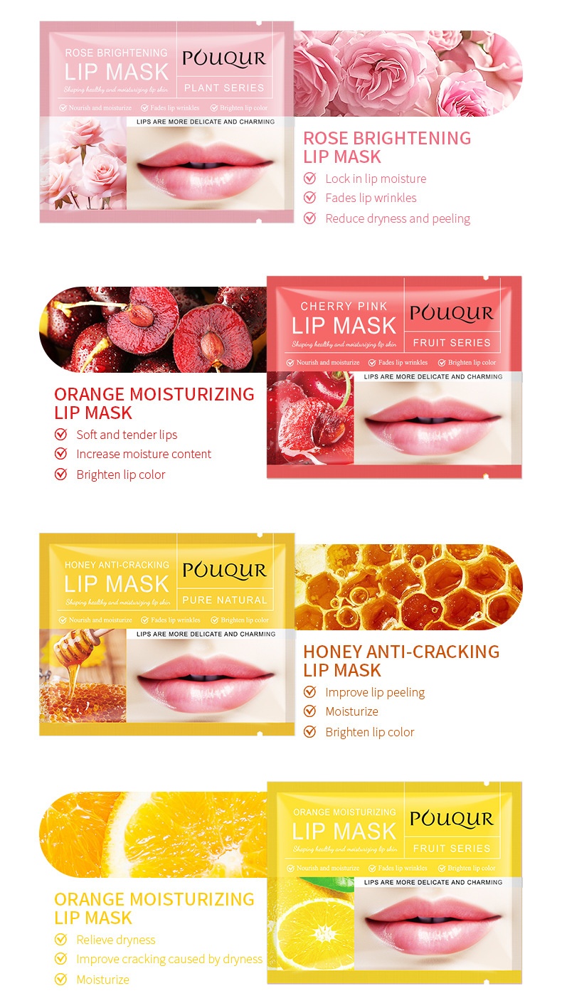 Wholesale Hydrating Collagen Lip Moisturizing Sheet Pouqur Light Lines Crystal Material Lip Mask Patch