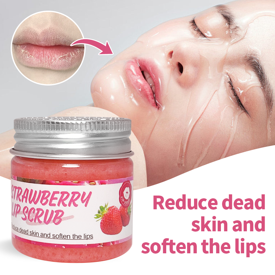 Scrub Custom Brightening Lip Exfoliator Pink Strawberry Lip Scrub for Lips Scrub