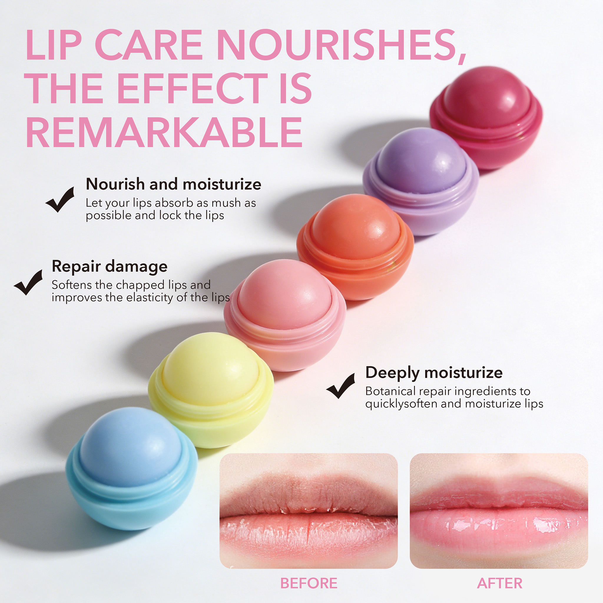 Custom Logo Multi Color Round Lip Balm Natural Lip Moisturizer Long Lasting Moisturizing Treatment Lip Balm