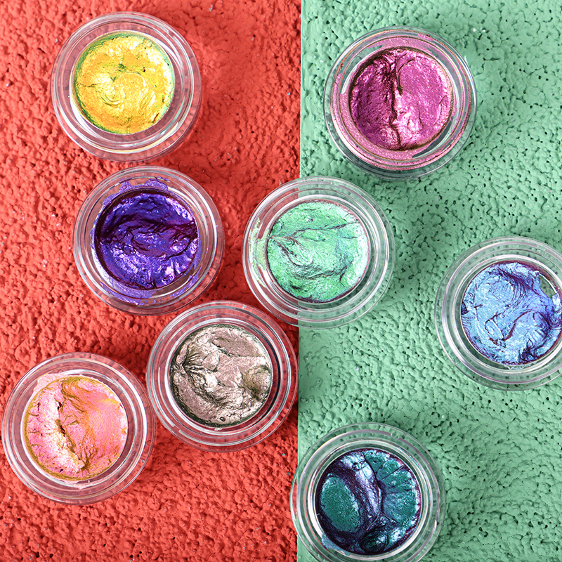 DC006 Fashion Crystal Duochrome Pigment Eyeshadow Shiny 8 Color Multichrome Eyeshadow Chameleon Eyeshadow Cream