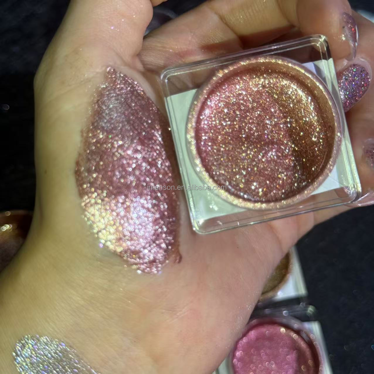 Custom Makeup Matte Creamy Chromic Rainbow Jelly Eyeshadow Gel Cream Bright Highlighter Metallic Glitter Eyeshadow