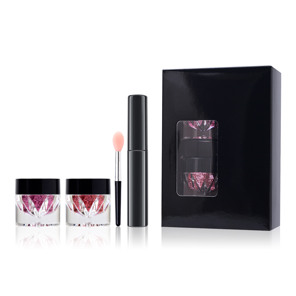 Private Label Skin-friendly Makeup Cosmetics 3 in 1 Lip Primer Gel With Glitter Powder