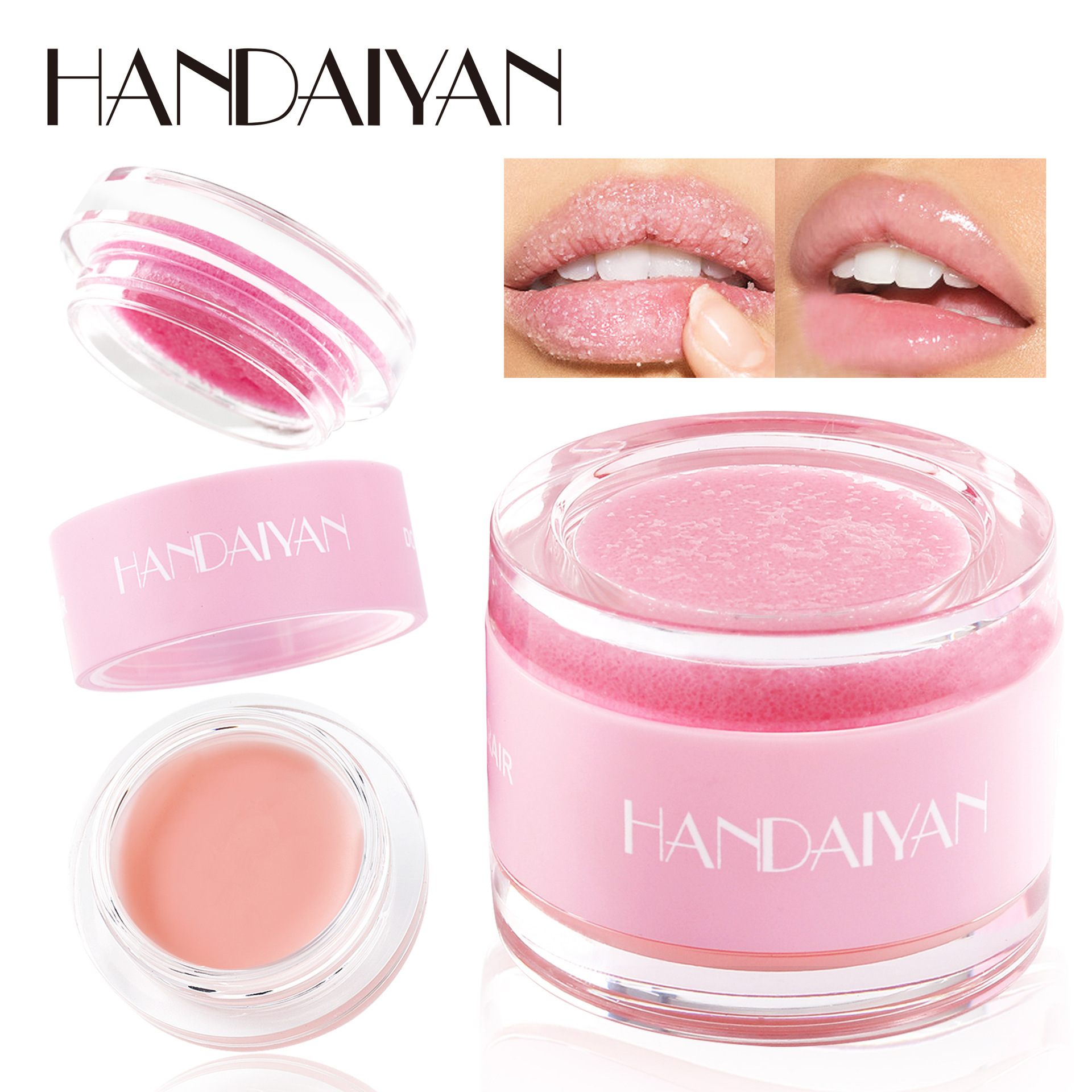OEM Factory Custom Logo Vegan Fruit Strawberry Lip Exfoliator Waterproof Gel Mineral Lip Scrub Set