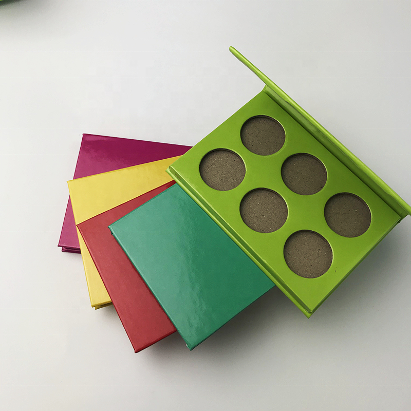 Custom 6 Pan Magnetic Eyeshadow Palette Luminous and Metallic Finish Empty for Your Own Design
