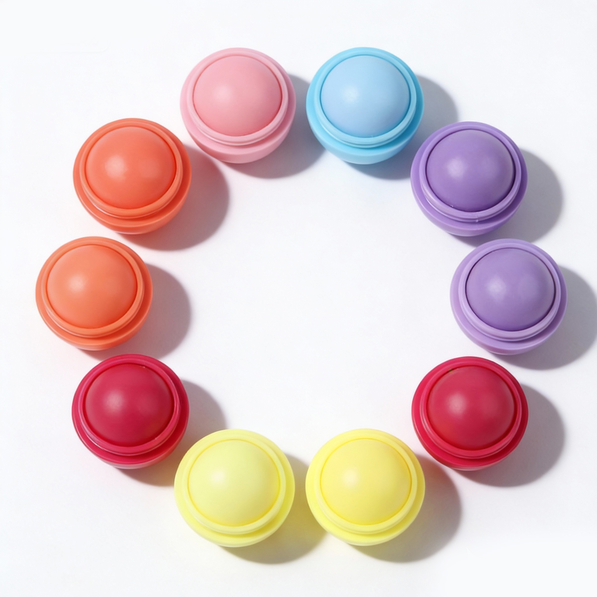 Custom Logo Multi Color Round Lip Balm Natural Lip Moisturizer Long Lasting Moisturizing Treatment Lip Balm