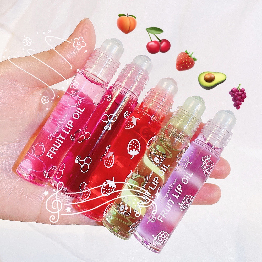 Fresh Fruit Roll-on Lip Balm Lip Makeup Primer Moisturizing Clear Transparent Oil Long Lasting Hydrating Lip Gloss Cosmetics