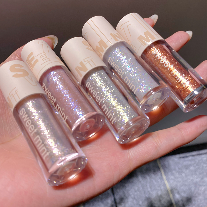 Sweet Mint Mineral Liquid Eyeshadow Single Wet Eyeshadow with Fine Glitter Pearlescent Water Resistant Long Lasting Waterproof