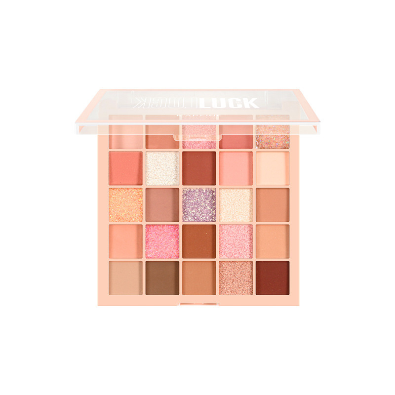 Wholesale 25-Color Lucky Cube Eyeshadow Palette Pearlescent Matte Earth Tone Mineral Powder Source Factory