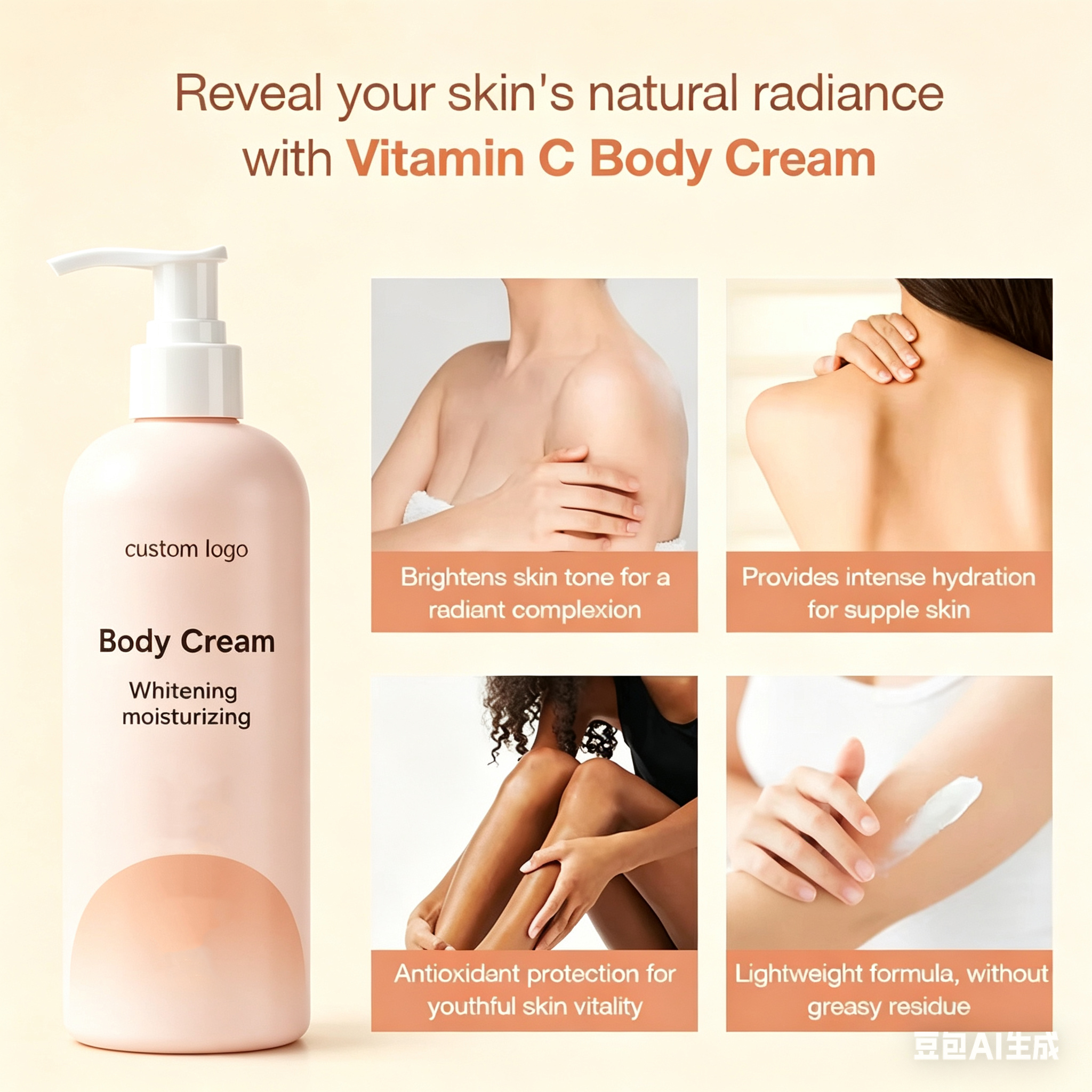 Vitamin C Body Lotion Whitening Even Skin Tone Deep Moisturizing Firming Nourishing Hydrating Body Care Lotion
