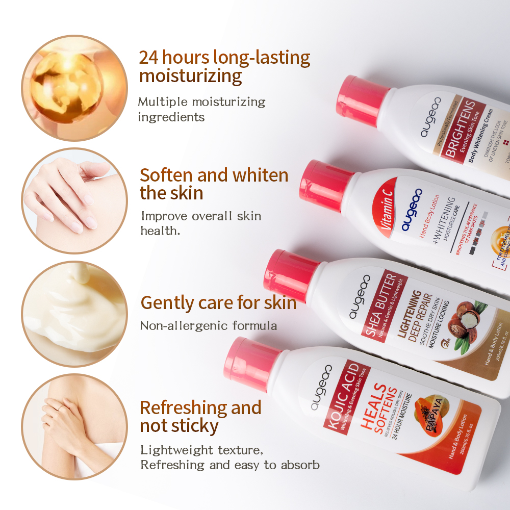 Private Label Niacinamide Sensitive Care Whitening Moisturizing Softening Non Greasy Body Lotion with Shea Butter Dry Skin