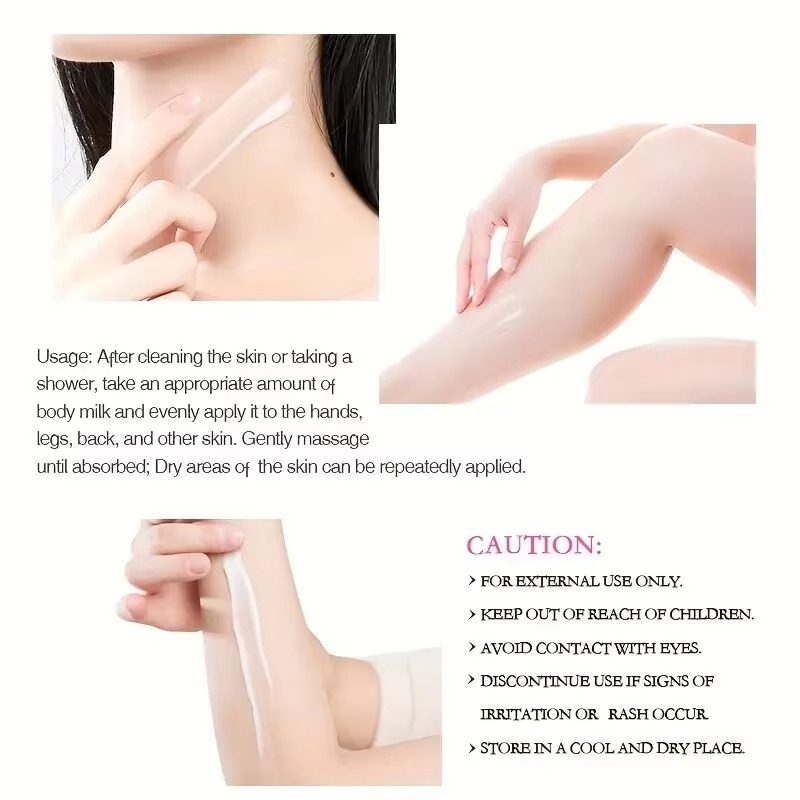 Non-Greasy 200ml Nicotinamide Body Lotion for Women Marshmallow Herbal Soothing Firming Moisturizer Skin Whitening Lightening