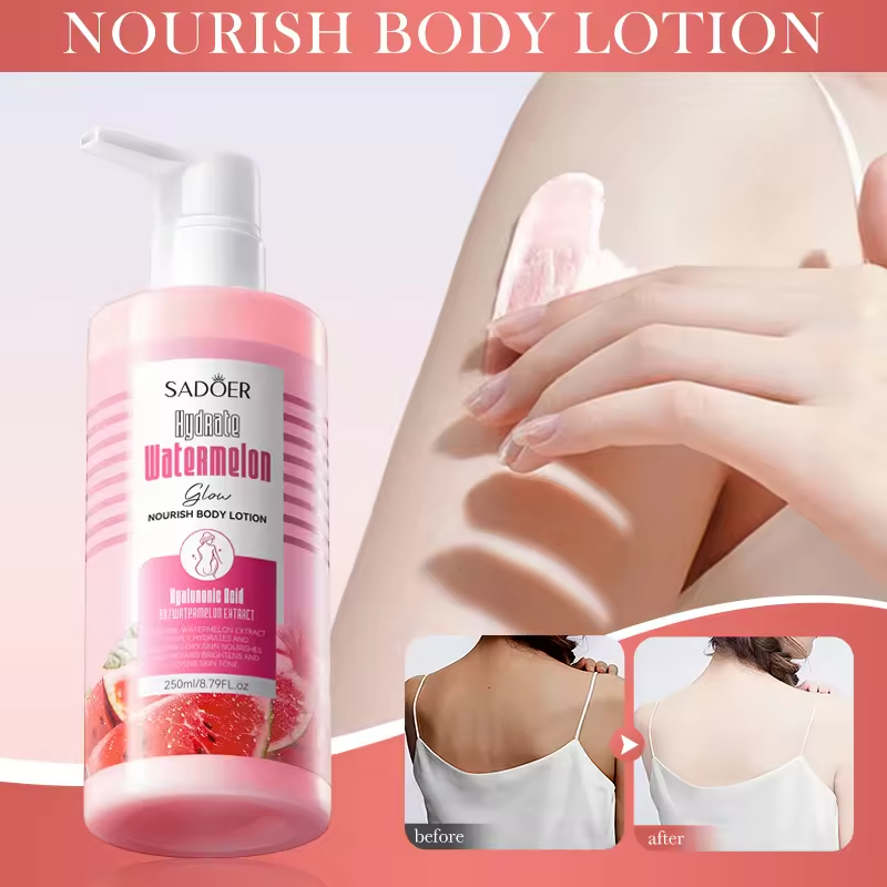 250ml Organic Vegan Whitening Exfoliating Moisturizing Body Lotion Watermelon Soft Smooth Skin Lasting Gentle Nourishing Daily