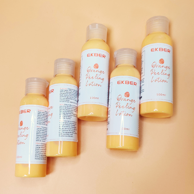Private Label Whitening Brightening Peeling Orange Vitamin C Lotion Exfoliating Body Face Scrub Peeling Lotion