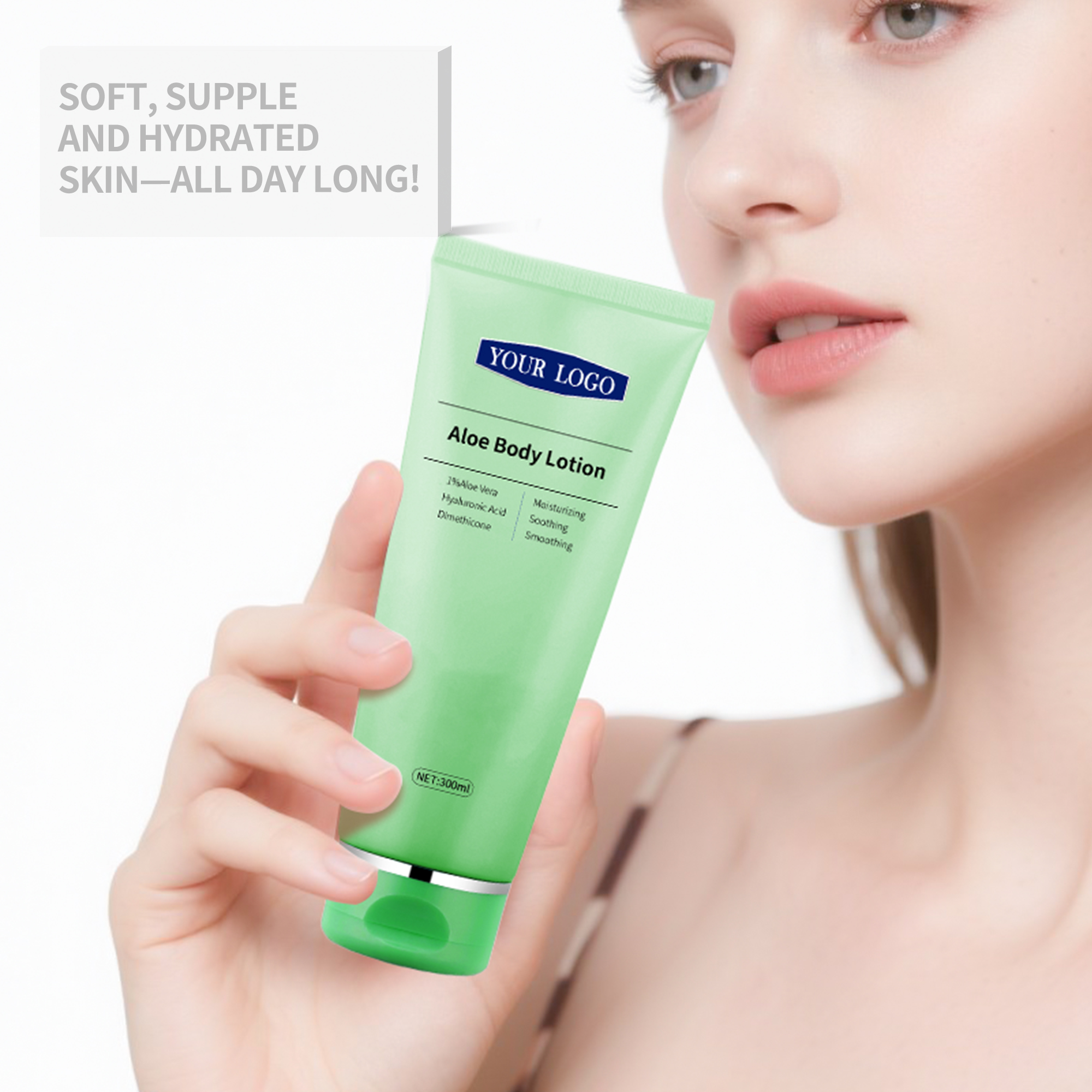 Private Label Aloe Body Lotion Deeply Nourishing Hydrating Skin Provides Smooth Soft Texture Enhanced Moisture Retention