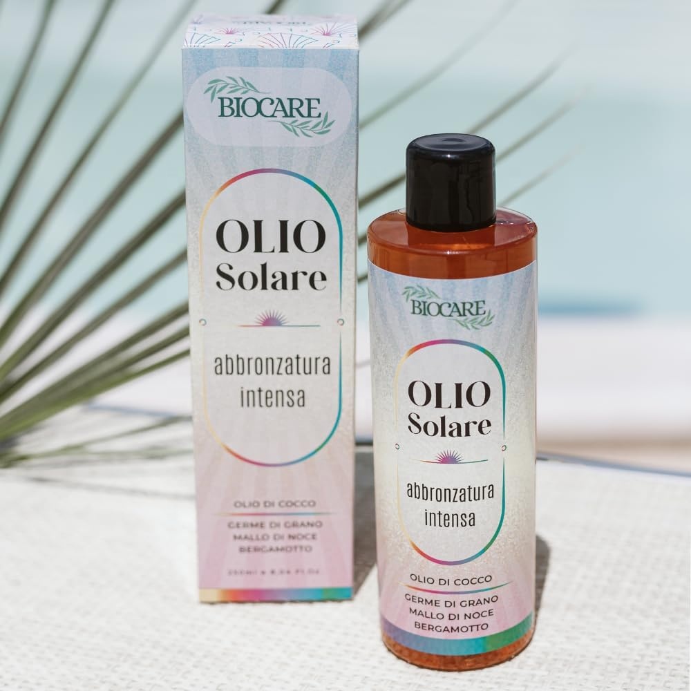 SUN OIL Intense Tan Lotion for Women Body Hydration &amp; Natural Tan 250ml Biocare Made in Italy High Quality All Skin Types