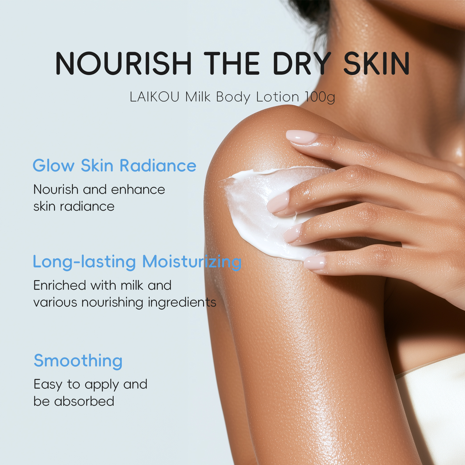 LAIKOU 100g Milk Fragrance Body Lotion Noirishing Brightening Cream for a Refreshing Experience