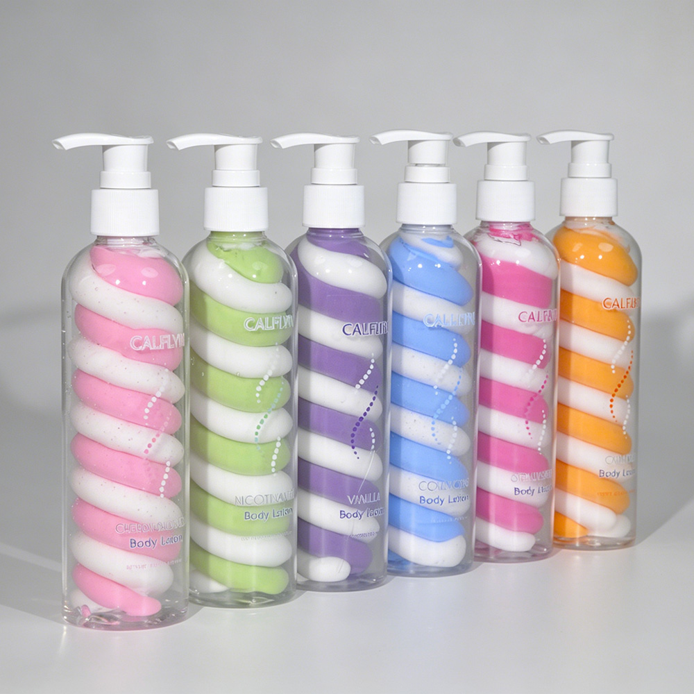 Private Label Collagen Body Lotion Moisturizing Anti-Aging Body Cream Spiral Marshmallow Ice Cream Design Daily Skin Care